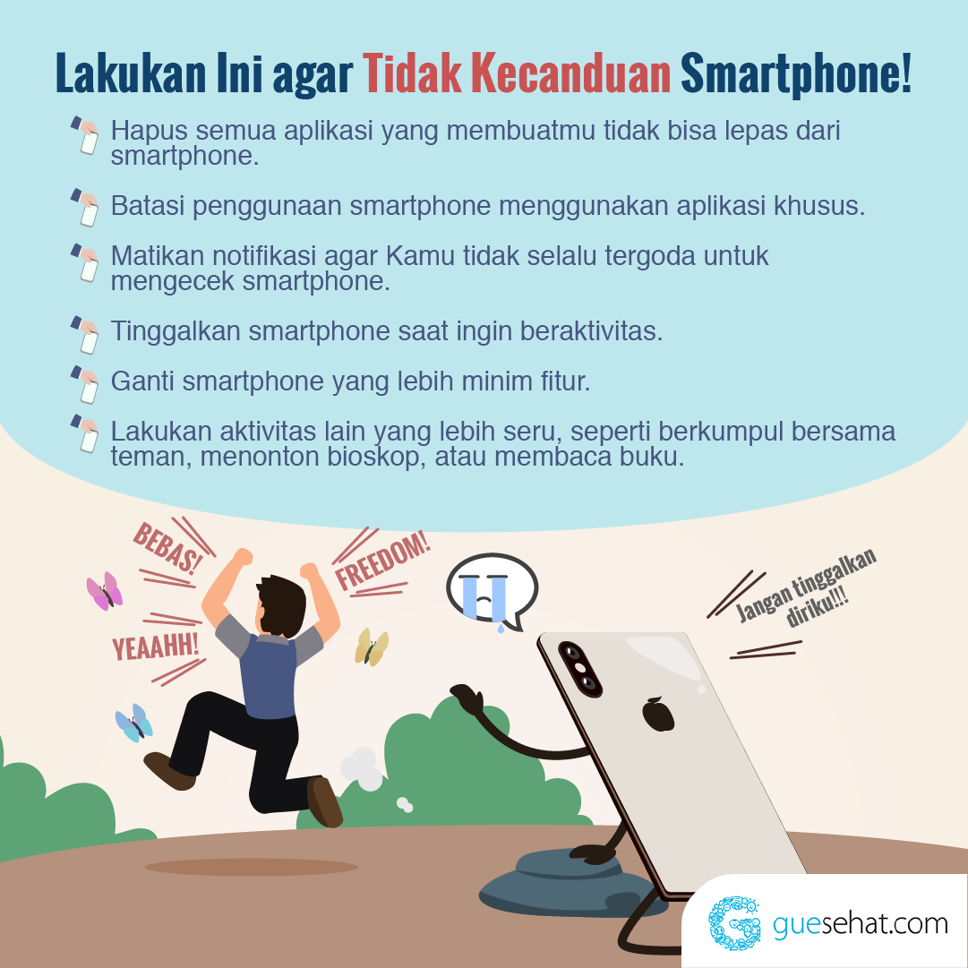 نصائح غير مدمن على الهواتف الذكية -GueSehat.com
