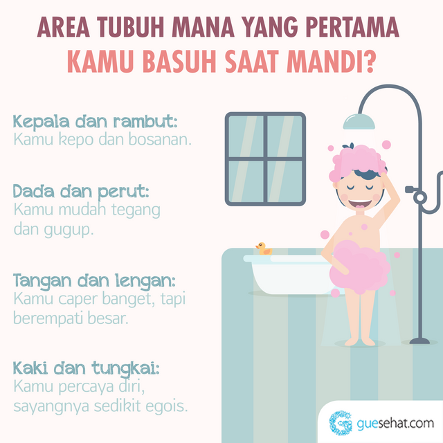 シャワーを浴びる方法に基づく性格-GueSehat.com
